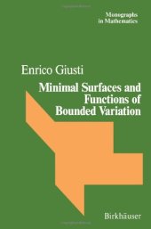 book Minimal Surfaces and Functions of Bounded Variation