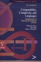 book Computability, Complexity, and Languages, Second Edition: Fundamentals of Theoretical Computer Science (Computer Science and Scientific Computing)