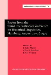 book Papers from the Third International Conference on Historical Linguistics, Hamburg, August 22-26, 1977