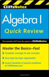 book Algebra I: Quick Review, 2nd Edition (Cliffs Notes)