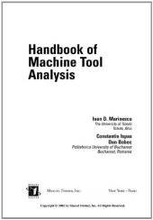 book Handbook of Machine Tool Analysis