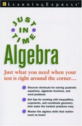 book Just In Time Algebra (Just in Time Series)