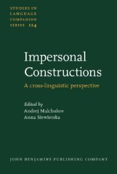 book Impersonal Constructions: A Cross-Linguistic Perspective