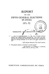 book Report on the Fifth General Elections in India 1971-72: Narrative and Reflective Part