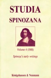 book Studia Spinozana, vol. 4: Spinoza's Early Writings