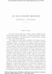 book Le due scienze mondane. L'estetica e l'economica