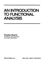 book An Introduction to Functional Analysis