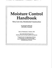 book Moisture control handbook: New, low-rise residential construction