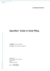book Specifiers' Guide to Steel Piling