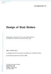 book Design of stub girders