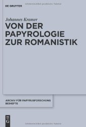 book Von der Papyrologie zur Romanistik