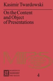 book On the Content and Object of Presentations: A Psychological Investigation