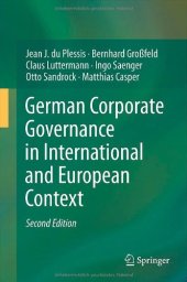 book German Corporate Governance in International and European Context