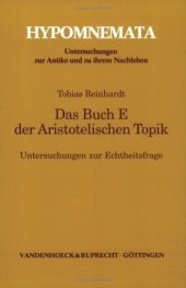 book Das Buch E der Aristotelischen Topik. Untersuchungen zur Echtheitsfrage