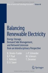 book Balancing Renewable Electricity: Energy Storage, Demand Side Management, and Network Extension from an Interdisciplinary Perspective