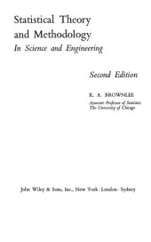 book Statistical Theory and Methodology in Science and Engineering