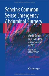 book Schein's Common Sense Emergency Abdominal Surgery: An Unconventional Book for Trainees and Thinking Surgeons