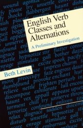 book English verb classes and alternations: a preliminary investigation