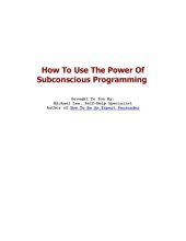 book How To Use The Power Of Subconscious Programming