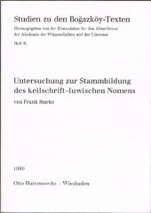 book Untersuchung zur Stammbildung des keilschrift-luwischen Nomens