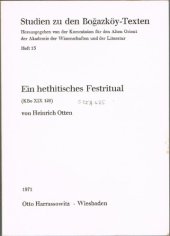 book Ein hethitisches Festritual (KBo XIX 128)