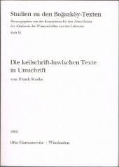 book Die keilschrift-luwischen Texte in Umschrift