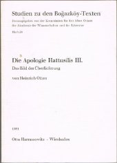 book Die Apologie Hattusilis III.: das Bild der Überlieferung