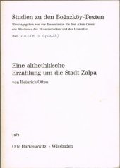 book Eine althethitische Erzählung um die Stadt Zalpa