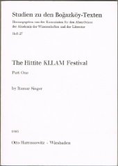 book The Hittite KI.LAM festival, Volume 1