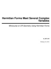 book Hermitian Forms Meet Several Complex Variables: Minicourse on CR Geometry Using Hermitian Forms