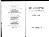 book Res Cogitans: An Essay in Rational Psychology