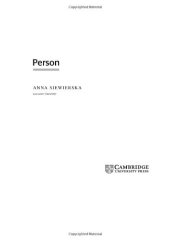 book Person (Cambridge Textbooks in Linguistics)