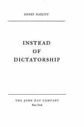 book Instead of Dictatorship