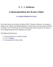 book Lebens-Ansichten des Katers Murr: Nebst fragmentischer Biographie des Kapellmeisters Johann Kreisler in zufälligen Makulaturblättern