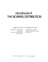 book Handbook of the Normal Distribution (Statistics, a Series of Textbooks and Monographs)