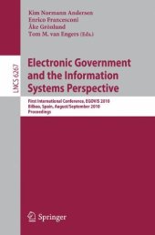 book Electronic Government and the Information Systems Perspective: First International Conference, EGOVIS 2010, Bilbao, Spain, August 31 – September 2, 2010. Proceedings