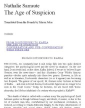 book The Age of Suspicion: Essays on the Novel