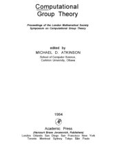 book Computational Group Theory: Proceedings of the London Mathematical Society Symposium on Computational Group Theory