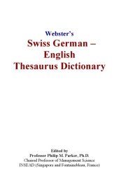 book Websters Swiss German - English Thesaurus Dictionary