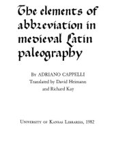 book Elements of Abbreviation in Medieval Latin Paleography