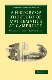 book A History of the Study of Mathematics at Cambridge