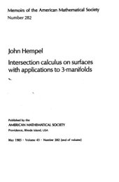 book Intersection Calculus on Surfaces With Applications to 3-Manifolds (Memoirs of the American Mathematical Society)