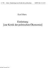 book Einleitung zur Kritik der politischen Ökonomie