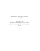 book Implementing functional languages: a tutorial