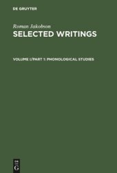 book Selected Writings Phonological Studies vol. 1