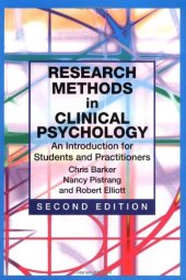 book Research Methods in Clinical Psychology: An Introduction for Students and Practitioners (2nd ed)