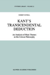 book Kant's Transcendental Deduction: An Analysis of Main Themes in His Critical Philosophy