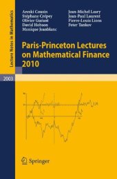 book Paris-Princeton Lectures on Mathematical Finance 2010