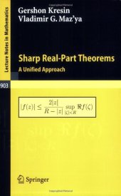 book Sharp Real-Part Theorems: A Unified Approach