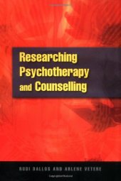 book Researching Psychotherapy and Counselling